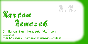 marton nemcsek business card